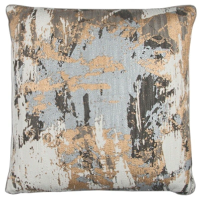 Shop Rizzy Home Donny Osmond Abstract Design Down Filled Decorative Pillow, 20" X 20" In Gray