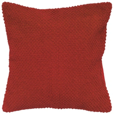 Shop Rizzy Home Solid Down Filled Decorative Pillow, 20" X 20" In Red