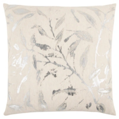 Shop Rizzy Home 20" X 20" Floral Down Filled Pillow In Blue