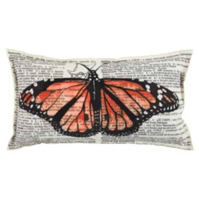 Shop Rizzy Home Mariah Parris Butterfly Down Filled Decorative Pillow, 14" X 26" In Blue
