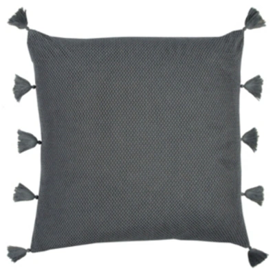 Shop Rizzy Home Textured Solid Down Filled Decorative Pillow, 22" X 22" In Gray
