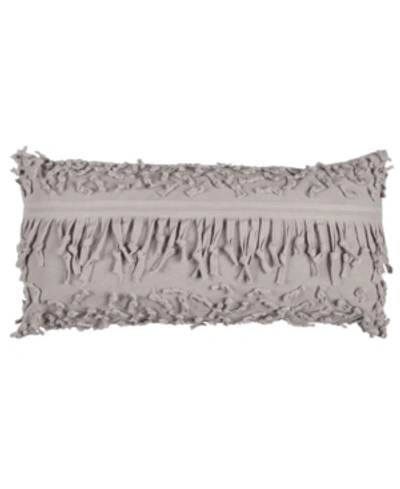 Shop Rizzy Home Textured With Fringe Decorative Pillow Cover, 14" X 26" In Purple