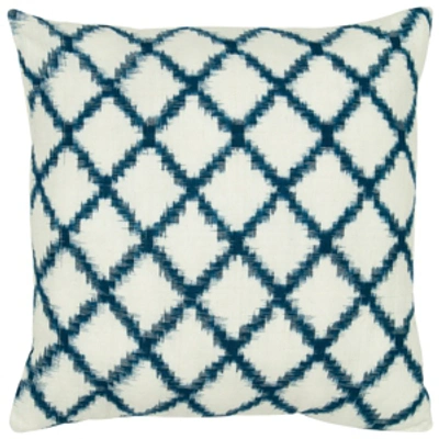 Shop Rizzy Home Circular Abstract Motif Decorative Pillow Cover, 18" X 18" In Blue