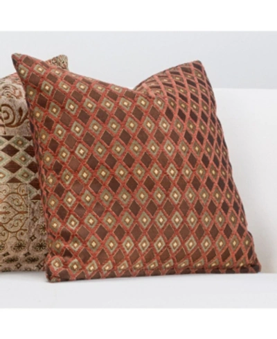 Shop Siscovers Double Diamond Decorative Pillow, 16" X 16" In Med Red