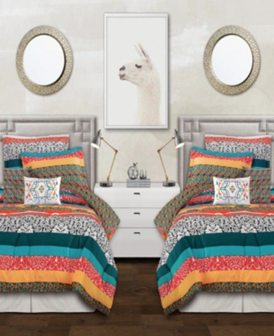 Shop Lush Decor Bohemian Stripe 5-piece Twin Xl Comforter Set In Multi