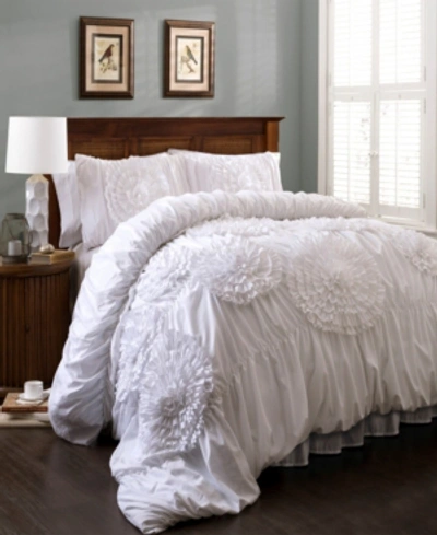 Shop Lush Decor Serena 3pc Full/queen Comforter Set In White