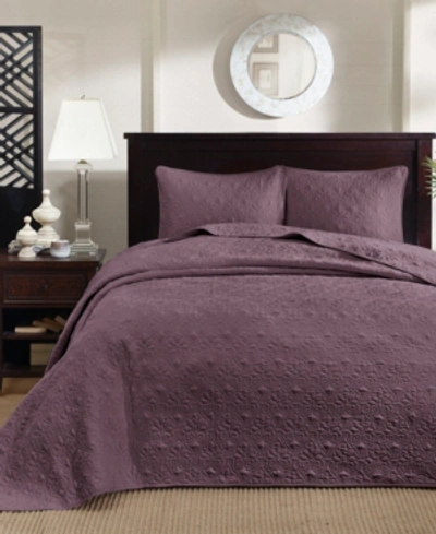Shop Madison Park Quebec Quilted 3-pc. Bedspread Set, Queen In Purple