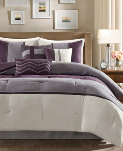 Shop Madison Park Palisades 7-pc. Comforter Set, King In Purple