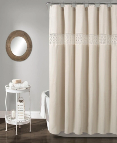 Lush Decor Dana Lace Shower Curtain, 72" X 72" In Neutral