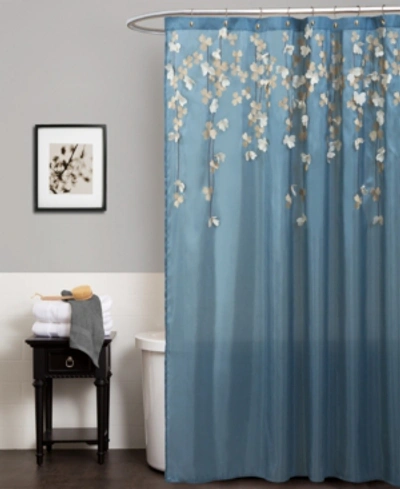 Shop Lush Decor Flower Drops 72" X 72" Shower Curtain In Blue