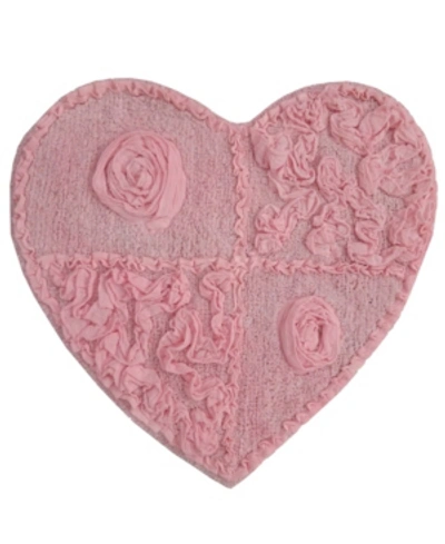 Shop Home Weavers Modesto Heart Shaped Bath Rug, 25" X 25" In Pink