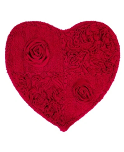 Shop Home Weavers Modesto Heart Shaped Bath Rug, 25" X 25" In Red