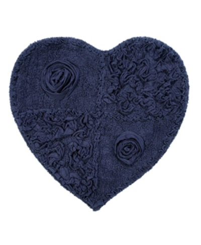 Shop Home Weavers Modesto Heart Shaped Bath Rug, 25" X 25" In Blue