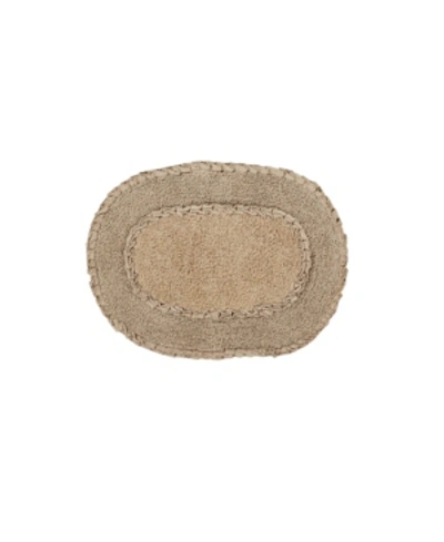 Home Weavers Double Ruffle Bath Rug, 17" X 24" In Linen