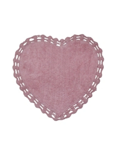 Shop Home Weavers Hudson Heart Bath Rug, 25" X 25" In Pink