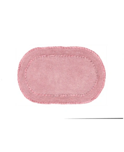 Shop Home Weavers Double Ruffle Bath Rug, 21" X 34" In Pink