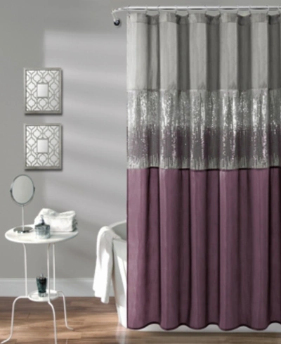 Shop Lush Decor Night Sky 72"x 72" Shower Curtain Bedding In Gray/purple