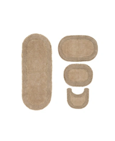 Shop Home Weavers Double Ruffle 4-pc. Bath Rug Set In Linen