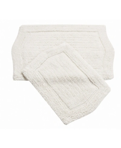 Home Weavers Waterford 2 Piece Bath Rug Set In White