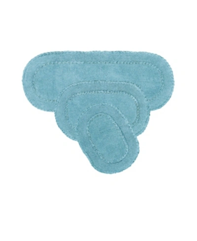 Shop Home Weavers Double Ruffle 3-pc. Bath Rug Set In Blue