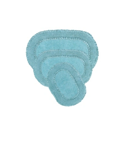 Shop Home Weavers Double Ruffle 3-pc. Bath Rug Set In Blue