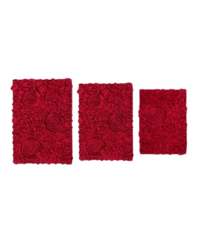 Shop Home Weavers Bell Flower 3-pc. Bath Rug Set In Red