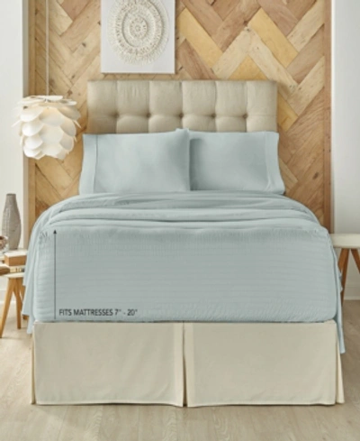 J Queen New York Royal Fit 300 Thread Count 100% Cotton 4-pc. Sheet Set, California King In Light Blue