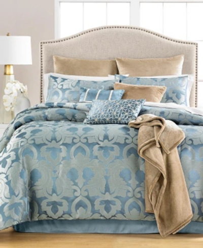 Shop Martha Stewart Collection Closeout!  Chateau Antique Filigree 14-pc. Queen Comforter Set, Created For In Blue