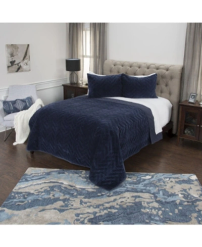 Shop Rizzy Home Riztex Usa Riviera Quilt, King In Indigo