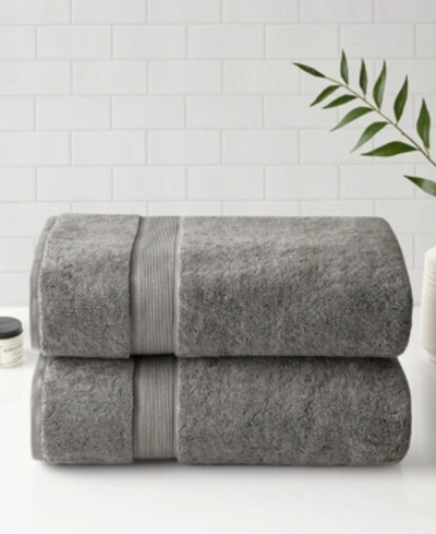 Madison Park Luxury Zero Twist Cotton 2-pc. Bath Sheet, 34" X 68" In Grey