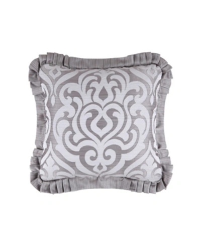J Queen New York Luxembourg Decorative Pillow, 20" X 20" In Silver