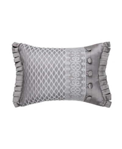 J Queen New York Luxembourg Boudoir Decorative Pillow Bedding In Silver