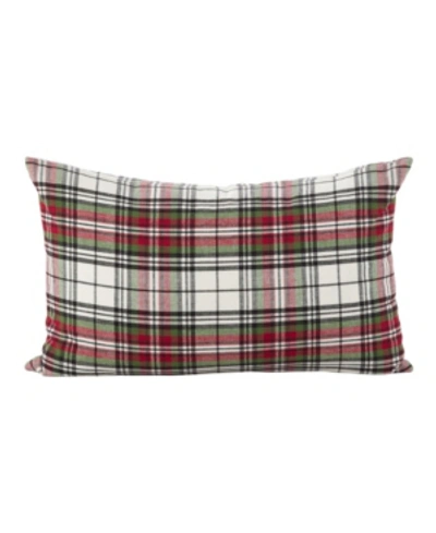 Shop Saro Lifestyle Classic Tartan Plaid Pattern Cotton Throw Pillow, 12" X 20" In Multi