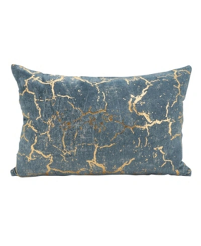 Shop Saro Lifestyle Foil Fragment Decorative Pillow, 12" X 18" In Slate