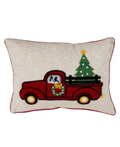 Shop Saro Lifestyle Retro Truck Design Christmas Throw Pillow, 14" X 20" In Multi