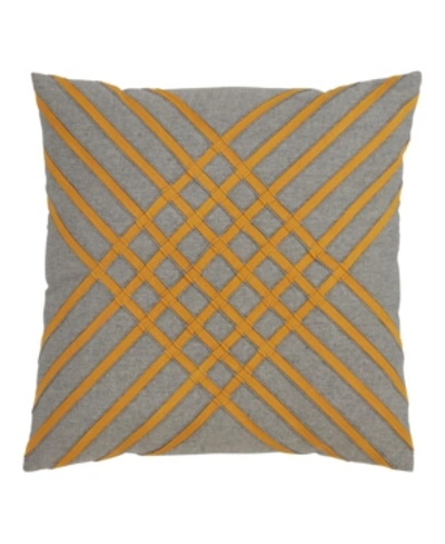 Shop Saro Lifestyle Crosshatch Decorative Pillow, 18" X 18" In Multi