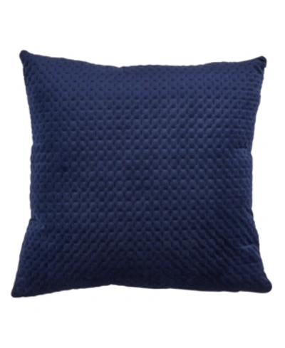 Shop Saro Lifestyle Pinsonic Velvet Decorative Pillow, 18" X 18" In Navy