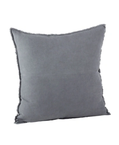 Shop Saro Lifestyle Fringed Linen Decorative Pillow, 20" X 20" In Slate