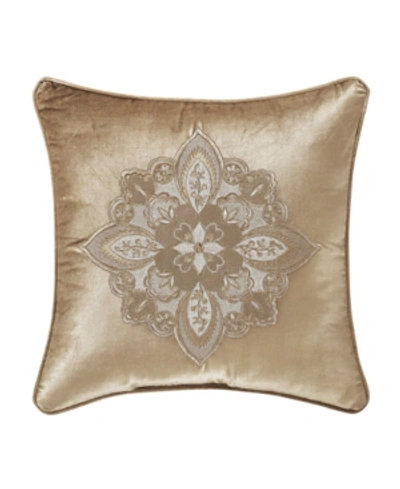 J Queen New York Sandstone Embellished Decorative Pillow, 18" X 18" In Beige