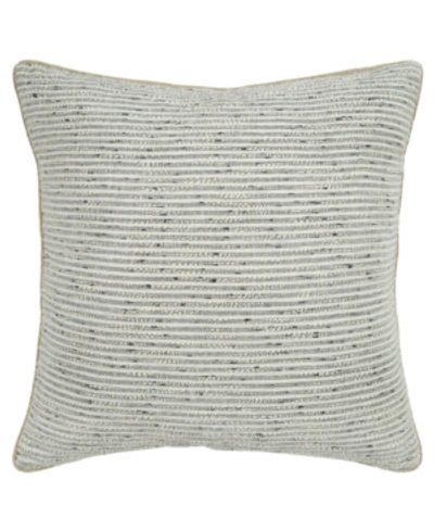 Shop Rizzy Home Stripes Polyester Filled Decorative Pillow, 20" X 20" In Gray