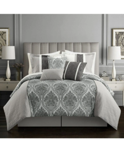 Shop Chic Home Phantogram 7 Piece Queen Comforter Set In Gray