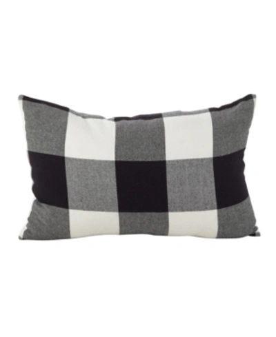 Shop Saro Lifestyle Buffalo Plaid Decorative Pillow, 13" X 20" In Black