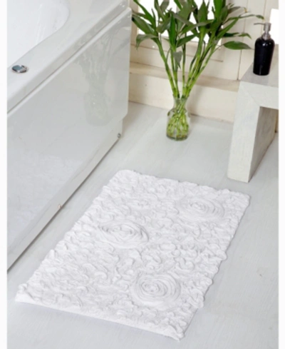 Shop Home Weavers Bell Flower Bath Rug, 24" X 40" In White