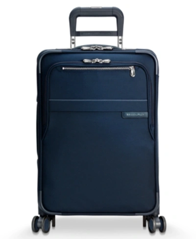 Shop Briggs & Riley Baseline Domestic Softside Carry-on Spinner In Navy