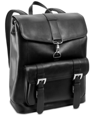 Shop Mcklein Hagen Leather Laptop Backpack In Black