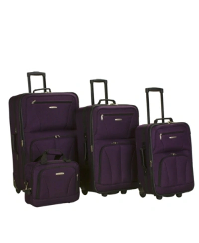 Shop Rockland 4-pc. Softside Luggage Set In Purple