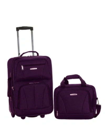 Shop Rockland 2-pc. Pattern Softside Luggage Set In Purple