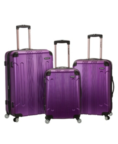 Shop Rockland Sonic 3-pc. Hardside Luggage Set In Purple