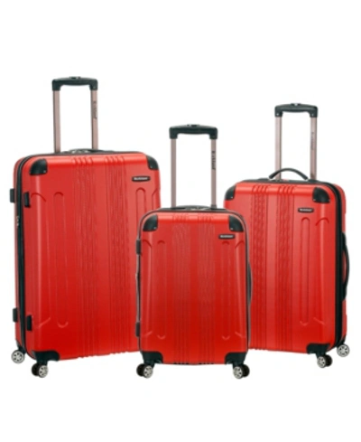 Shop Rockland Sonic 3-pc. Hardside Luggage Set In Red