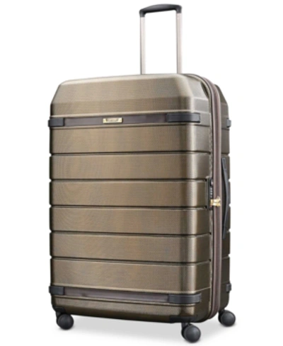 Shop Hartmann Century 29" Extended-journey Expandable Spinner Suitcase In Bronze Monogram/espresso